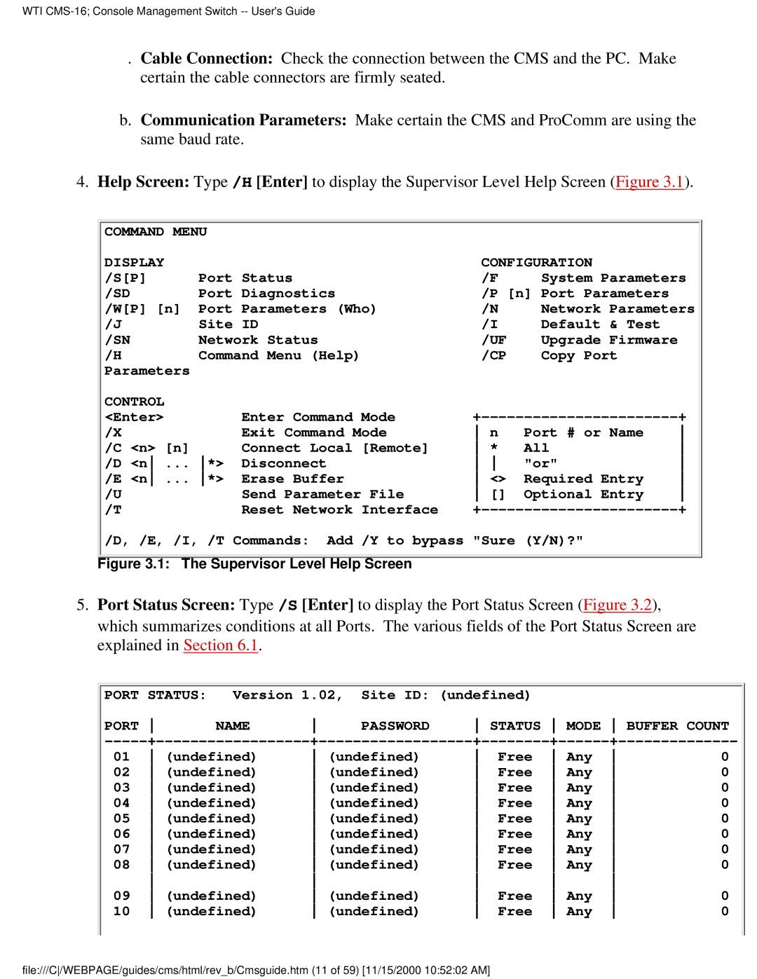 Western Telematic CMS-16 manual Display 