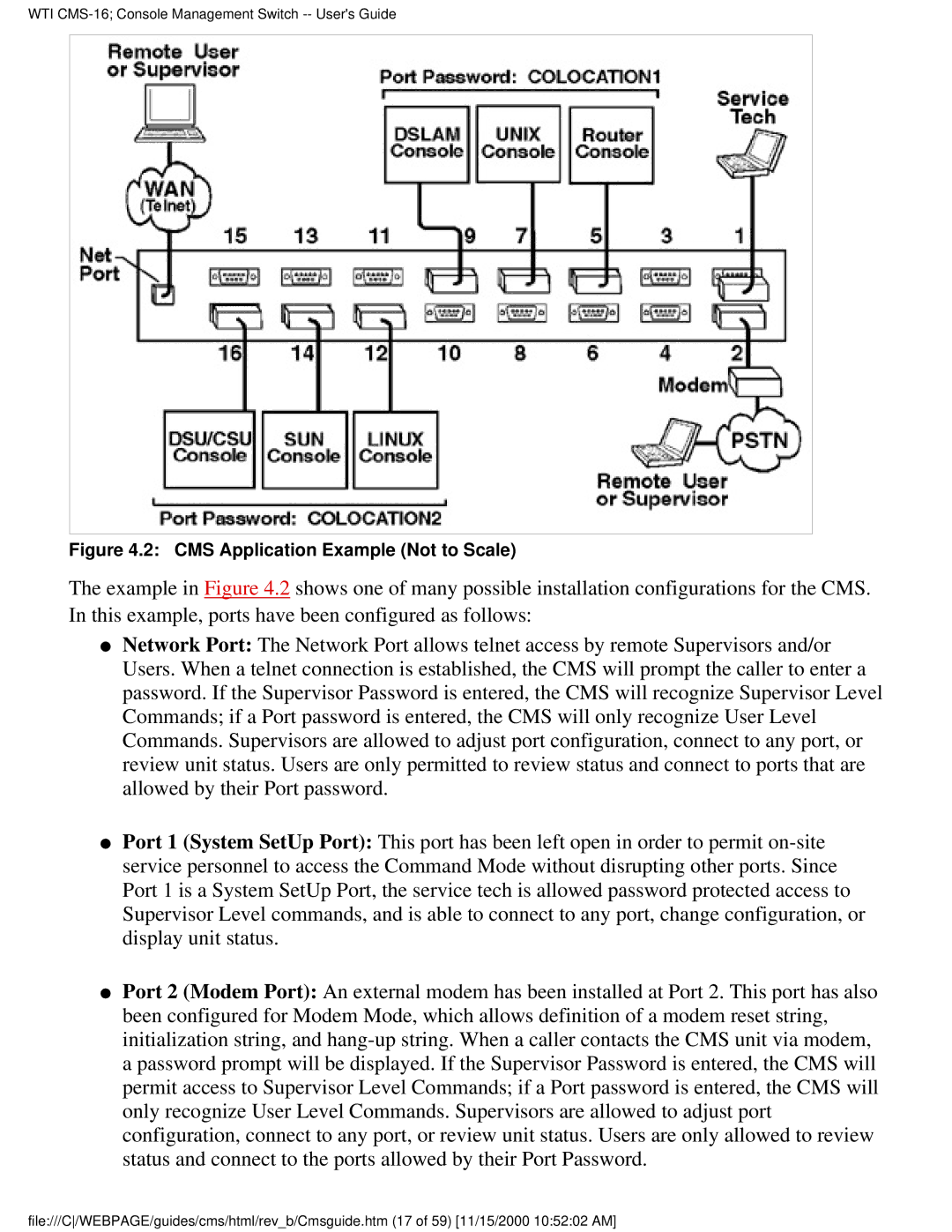 Western Telematic CMS-16 manual CMS Application Example Not to Scale 