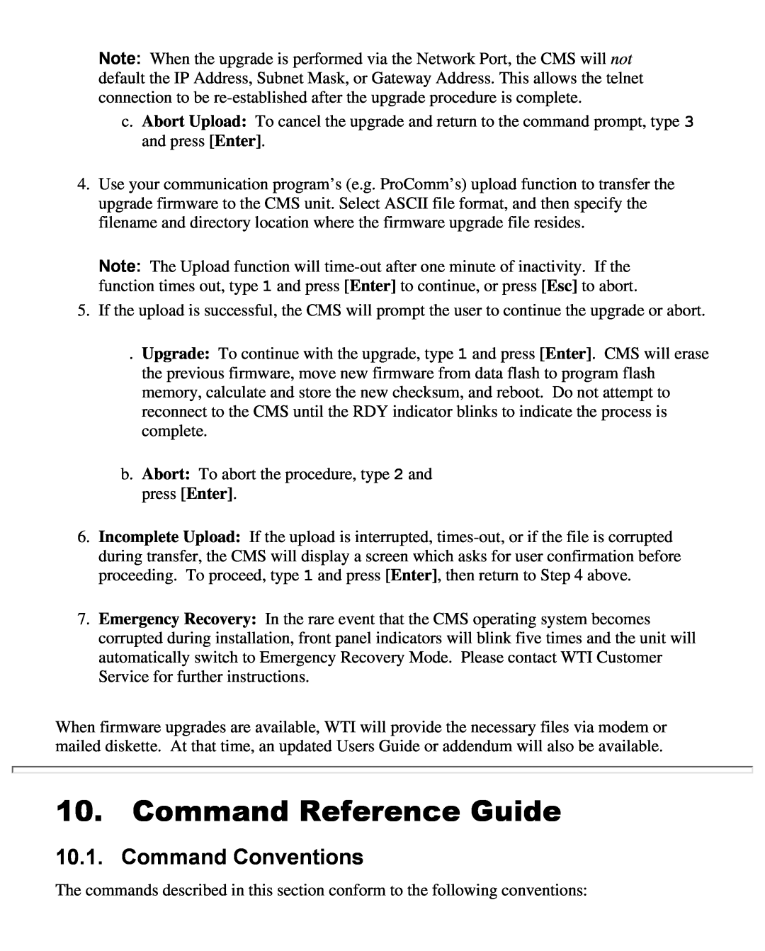 Western Telematic CMS-16 manual Command Reference Guide, Command Conventions 