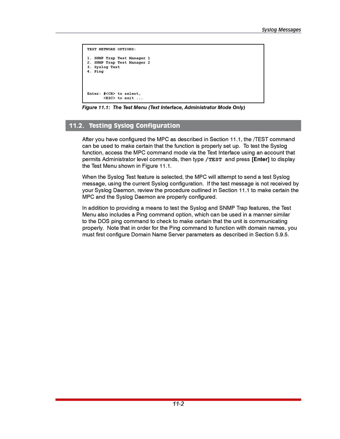 Western Telematic MPC-20VD20-2, MPC-20VD20-1, MPC-20VS20-2, MPC-20V-1 MPC-8H-2 Testing Syslog Configuration, Syslog Messages 