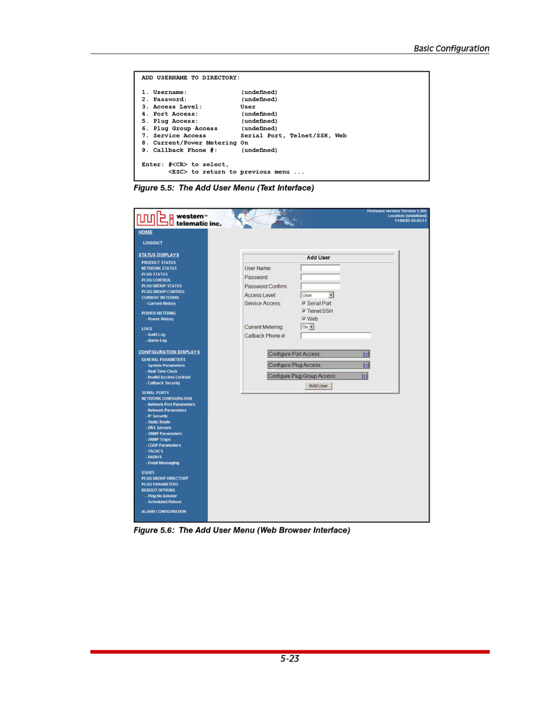 Western Telematic MPC-8H-1, MPC-20VD20-2, MPC-20VD20-1, MPC-20VS20-2, MPC-20V-1 MPC-8H-2 manual Add User Menu Text Interface 