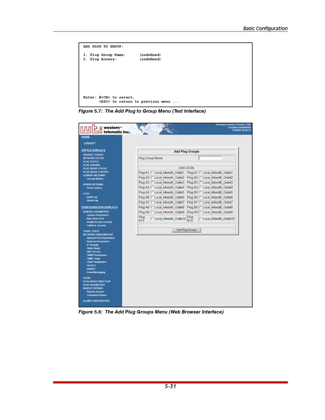 Western Telematic MPC-8H-1, MPC-20VD20-2, MPC-20VD20-1, MPC-20VS20-2, MPC-20VD16-3 manual Add Plug to Group Menu Text Interface 