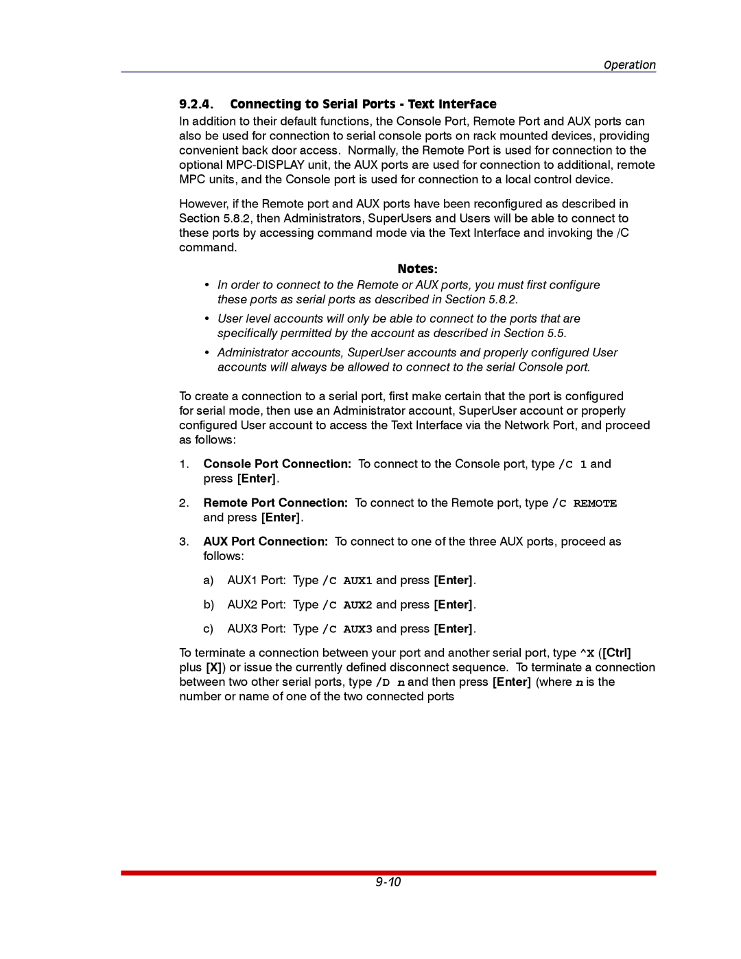 Western Telematic MPC-20VS20-1, MPC-20VD20-2, MPC-20VS20-2, MPC-20VD16-3, MPC-8H-1 Connecting to Serial Ports Text Interface 