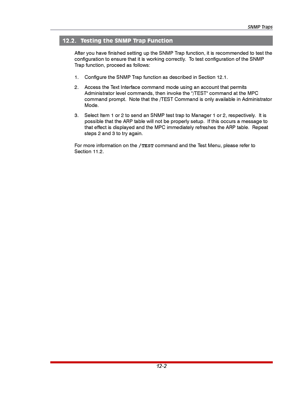 Western Telematic MPC-20VD32-3, MPC-20VD20-2, MPC-20VS20-2, MPC-20VD16-3, MPC-20VS16-3 manual Testing the Snmp Trap Function 