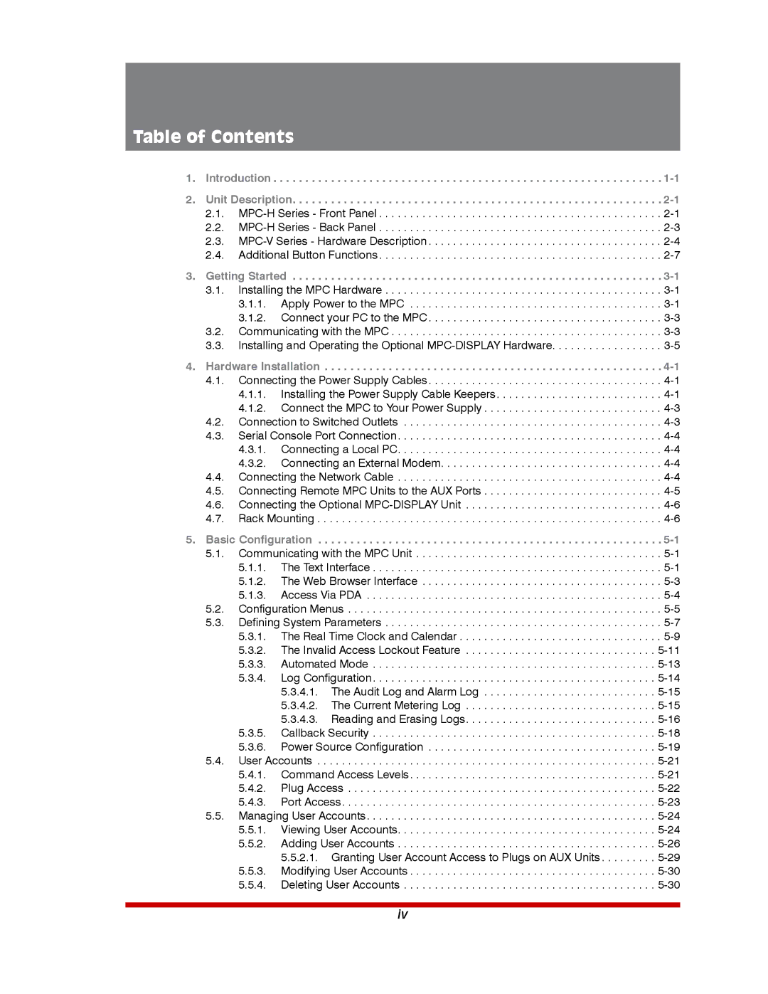 Western Telematic MPC-20VS20-1, MPC-20VD20-2, MPC-20VS20-2, MPC-20VD16-3, MPC-20VS16-3, MPC-8H-1, MPC-8H-2 Table of Contents 