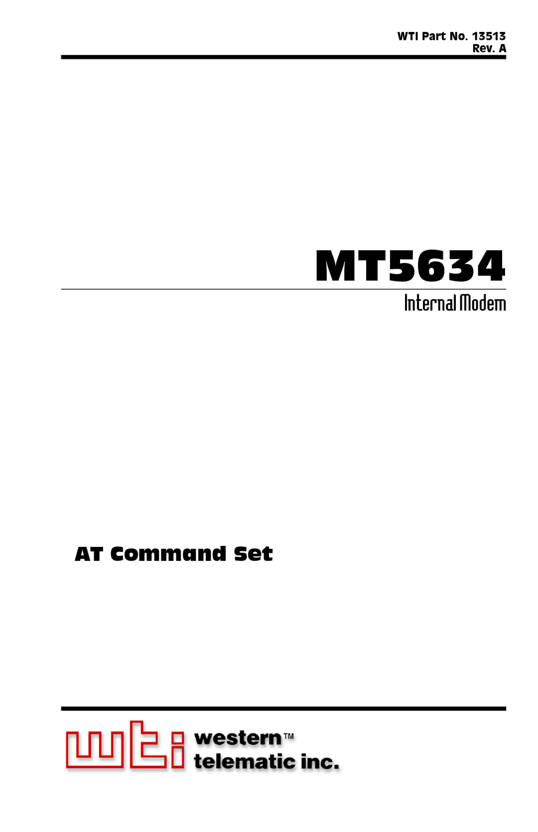 Western Telematic manual MT5634/MT9234, AT Command Set 