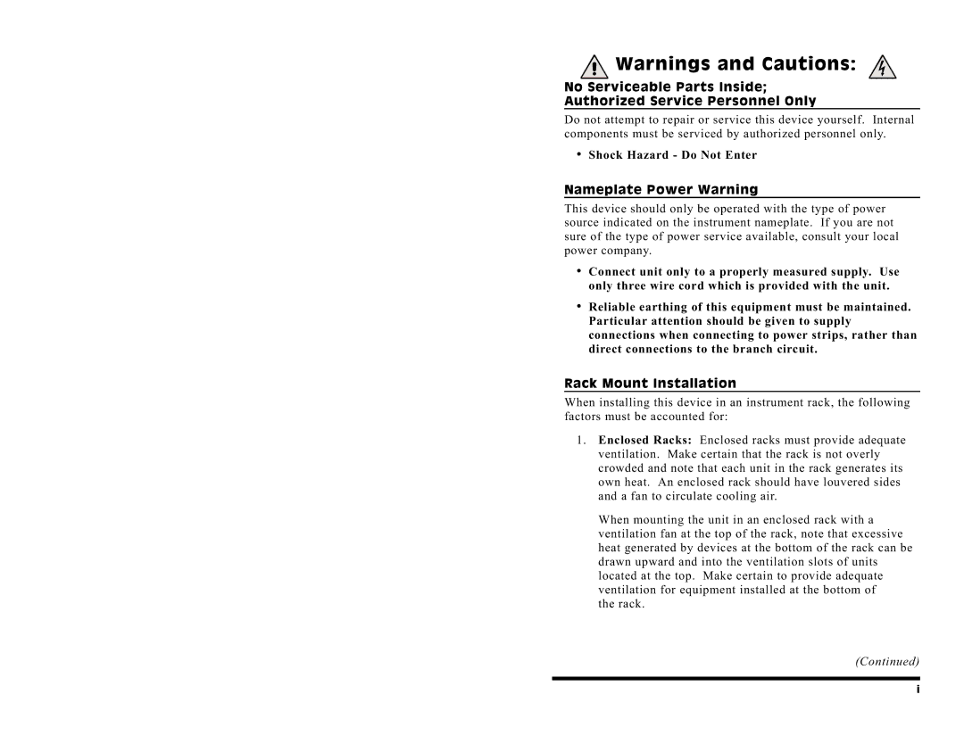 Western Telematic NPS-2HD manual Nameplate Power Warning, Rack Mount Installation 