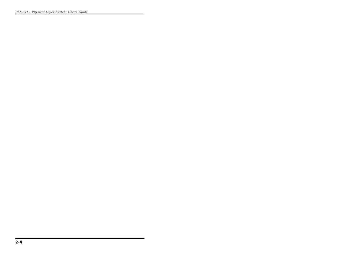 Western Telematic manual PLS-345 Physical Layer Switch Users Guide 