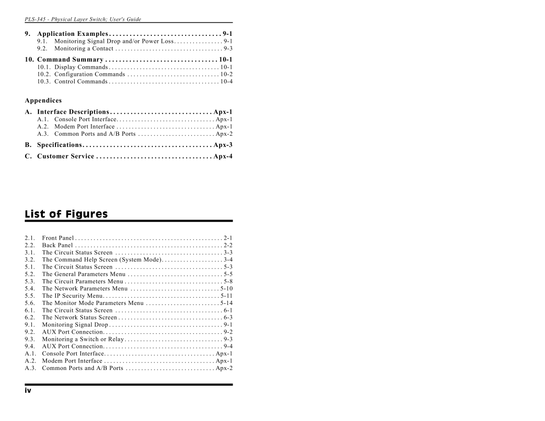 Western Telematic PLS-345 manual Application Examples, Command Summary 