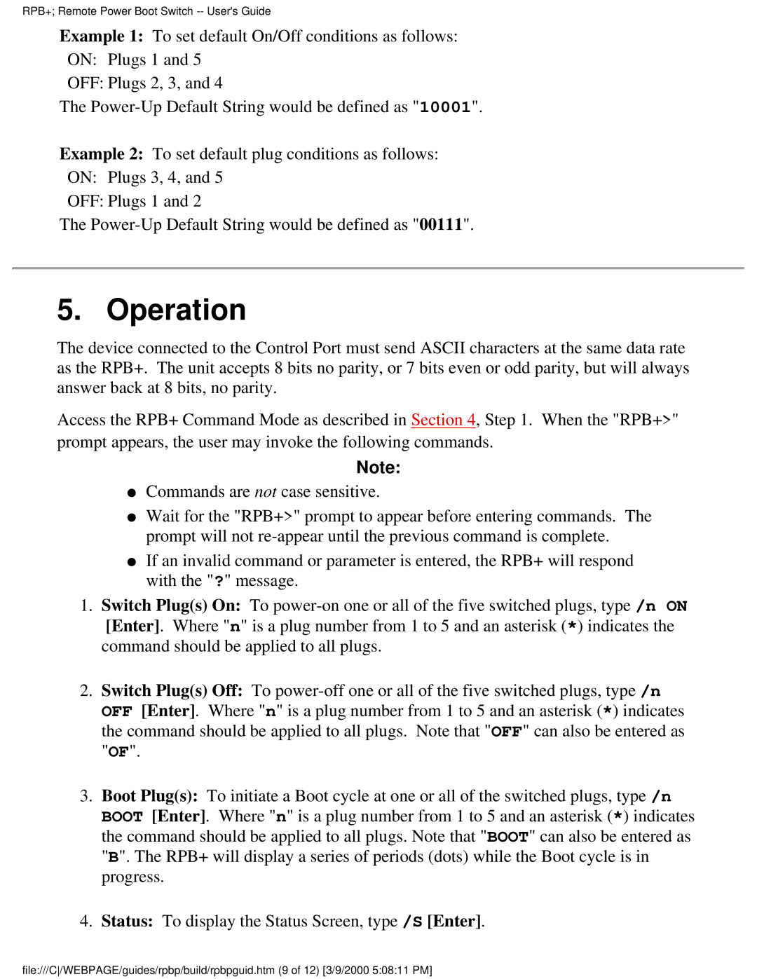 Western Telematic Remote Power Boot Switch manual Operation 