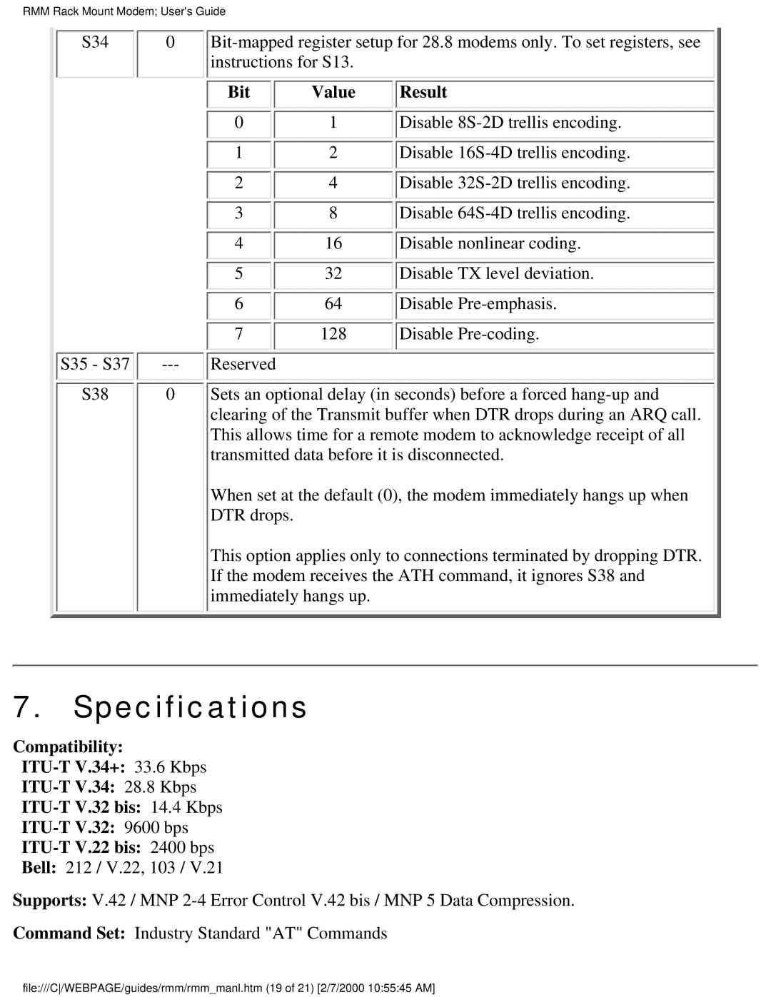 Western Telematic RMM-288 manual Specifications 