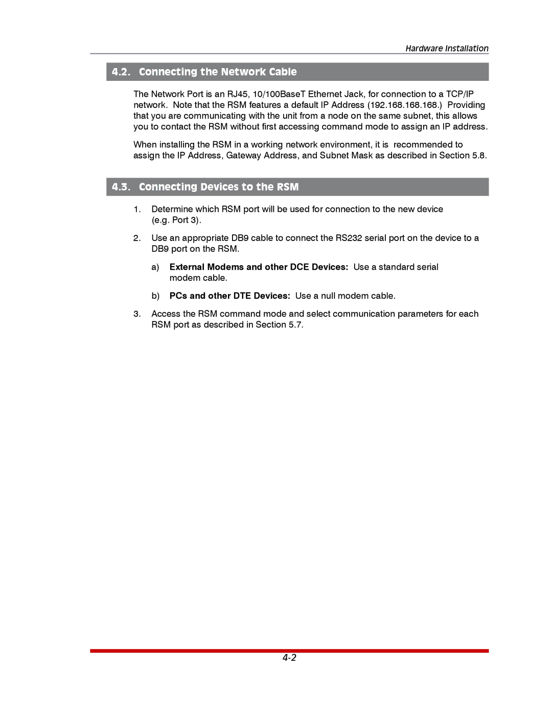 Western Telematic RSM-16DC, RSM-32DC, RSM-8 manual Connecting the Network Cable, Connecting Devices to the RSM 