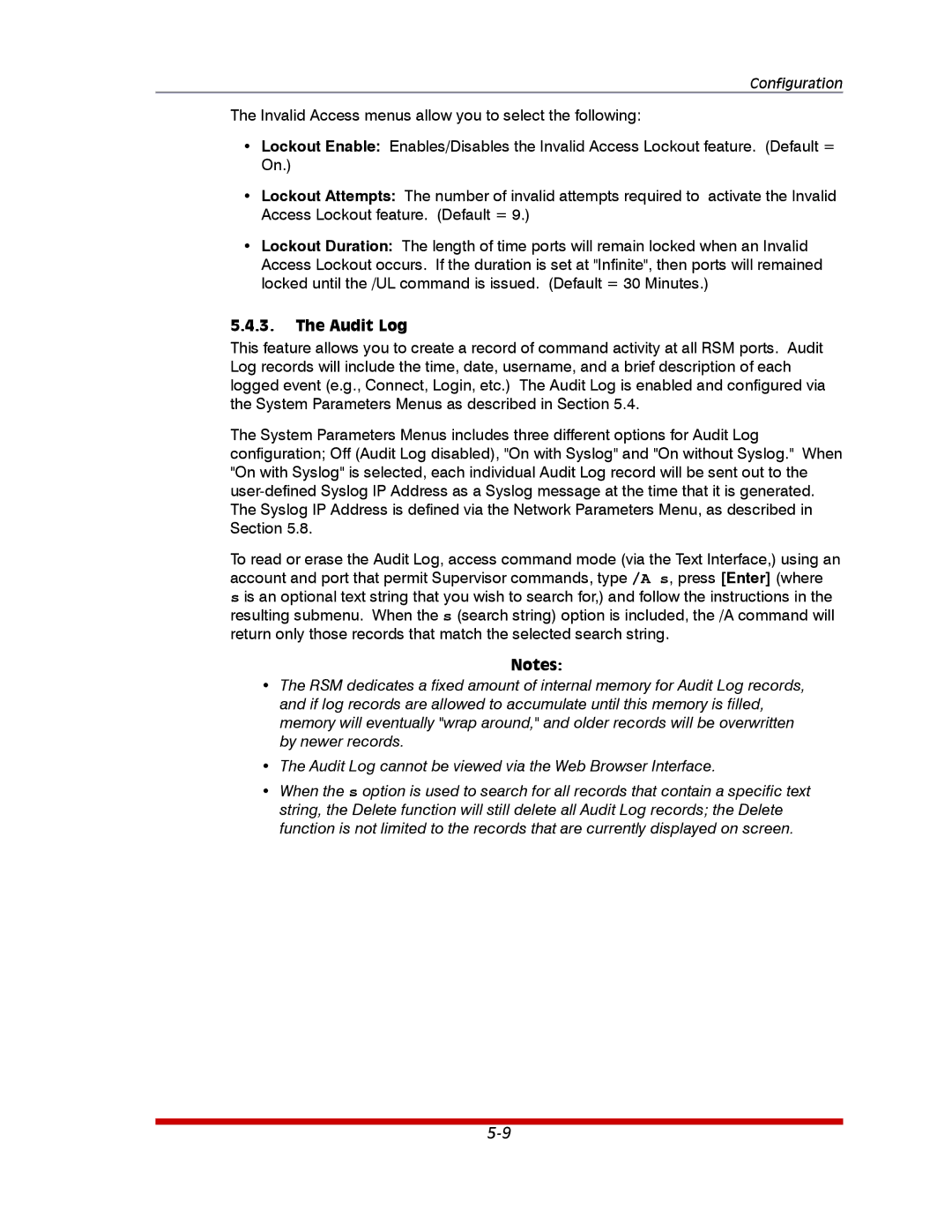 Western Telematic RSM-32DC, RSM-8, RSM-16DC manual Audit Log 