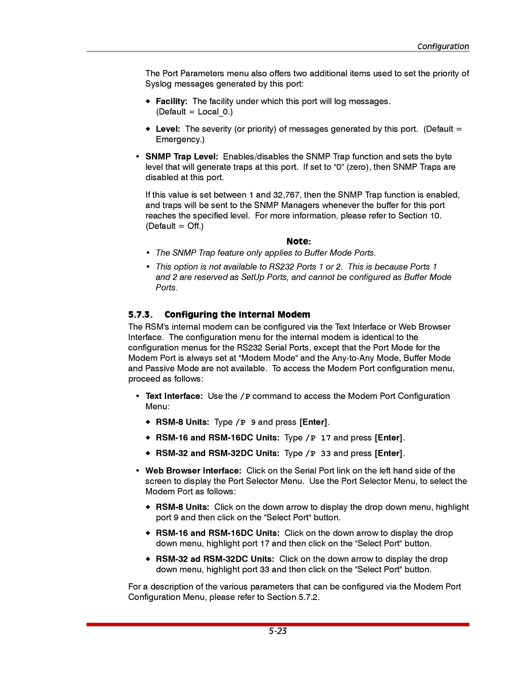 Western Telematic RSM-32DC, RSM-8, RSM-16DC manual Configuring the Internal Modem 