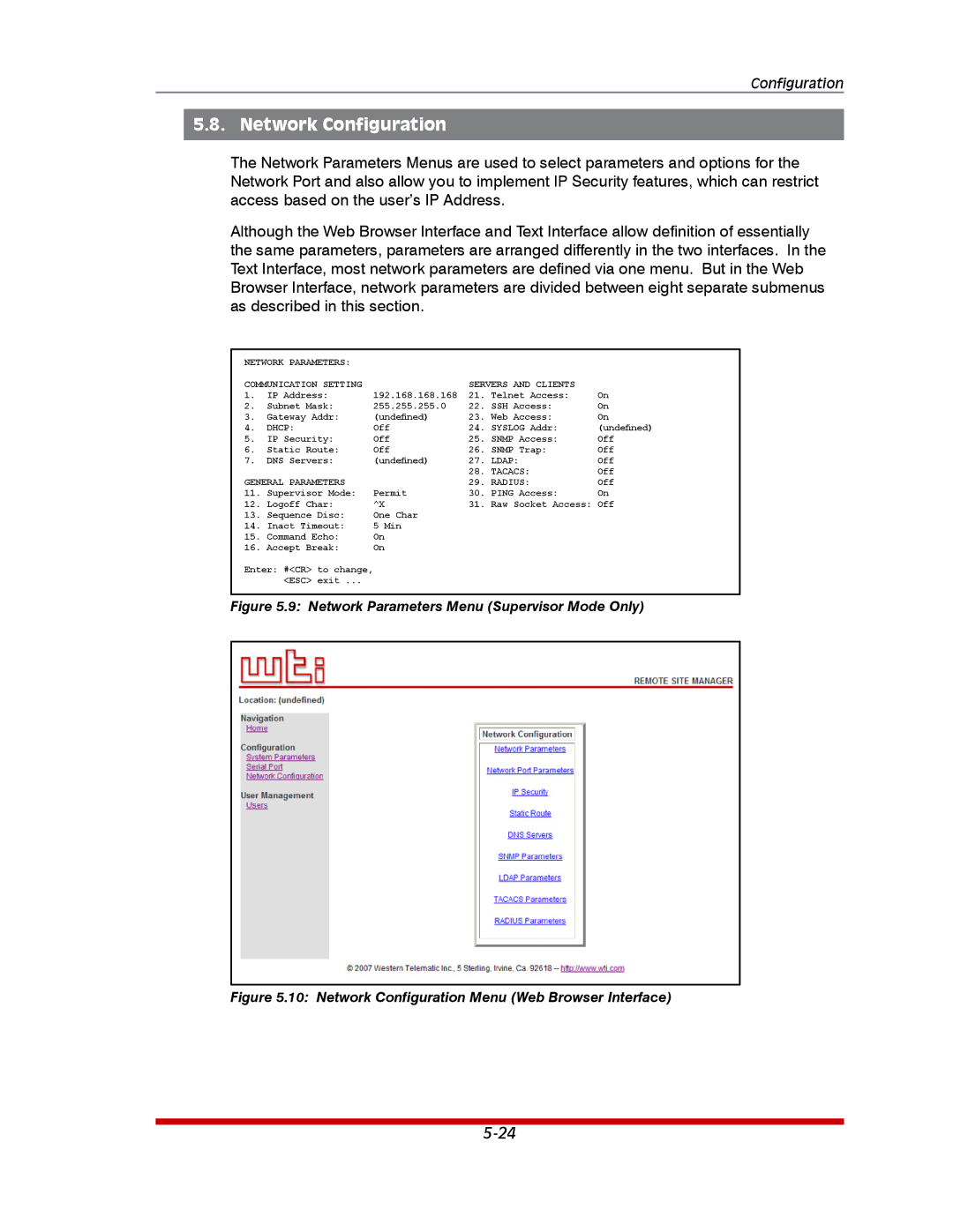 Western Telematic RSM-32DC, RSM-8, RSM-16DC manual Network Configuration, Servers and Clients 