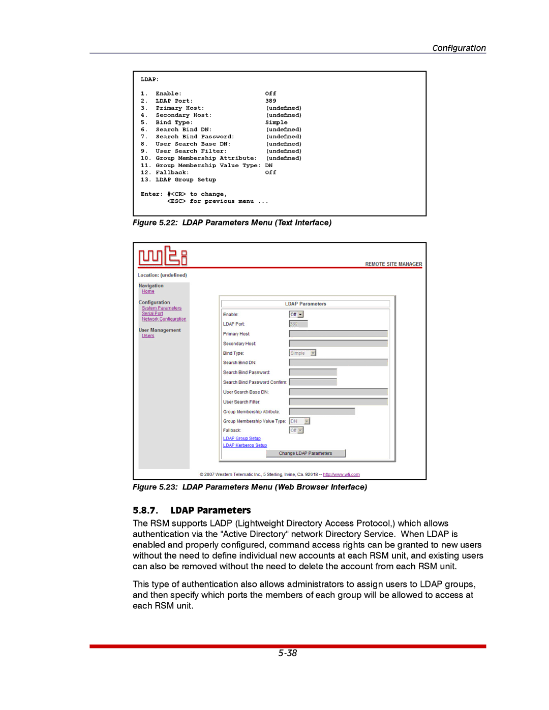 Western Telematic RSM-32DC, RSM-8, RSM-16DC manual Ldap Parameters 