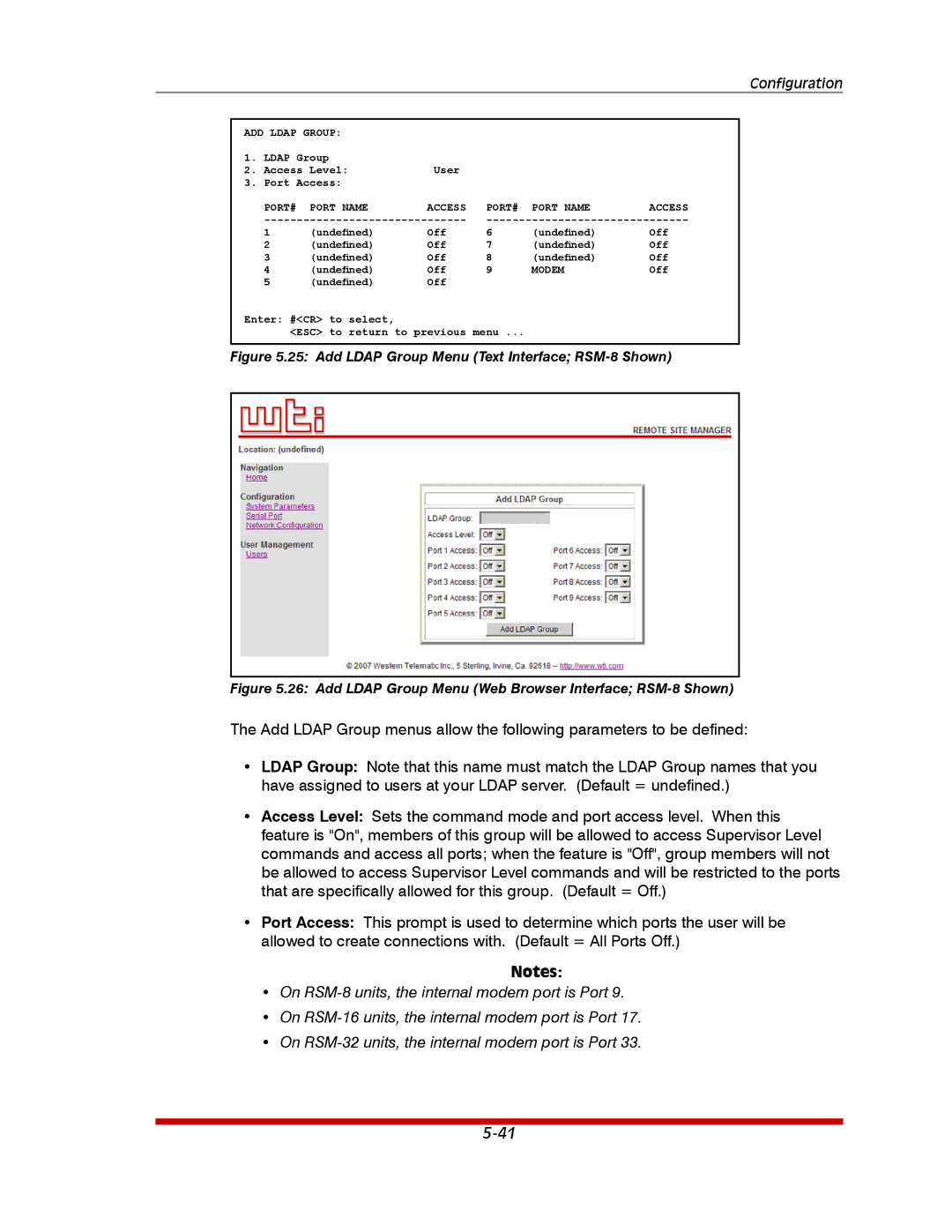 Western Telematic RSM-32DC, RSM-16DC manual Add Ldap Group Menu Text Interface RSM-8 Shown 