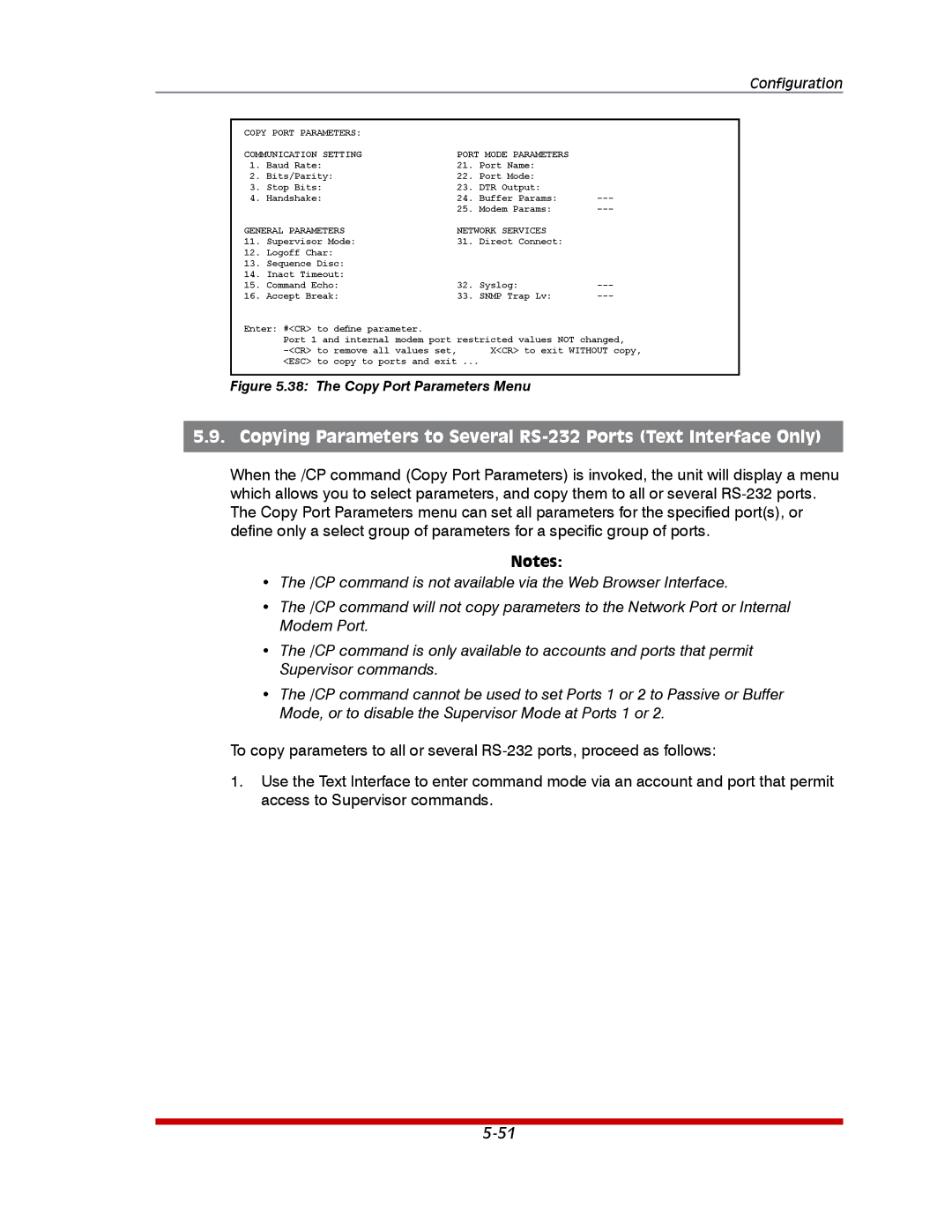 Western Telematic RSM-32DC, RSM-8, RSM-16DC manual The Copy Port Parameters Menu 