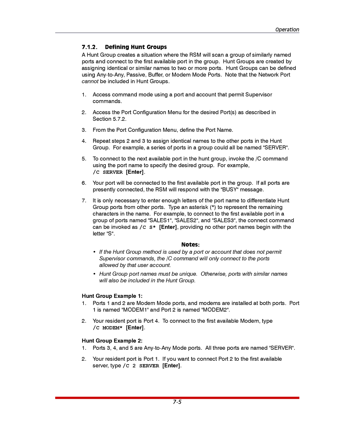 Western Telematic RSM-32DC, RSM-8, RSM-16DC manual Defining Hunt Groups, Hunt Group Example 