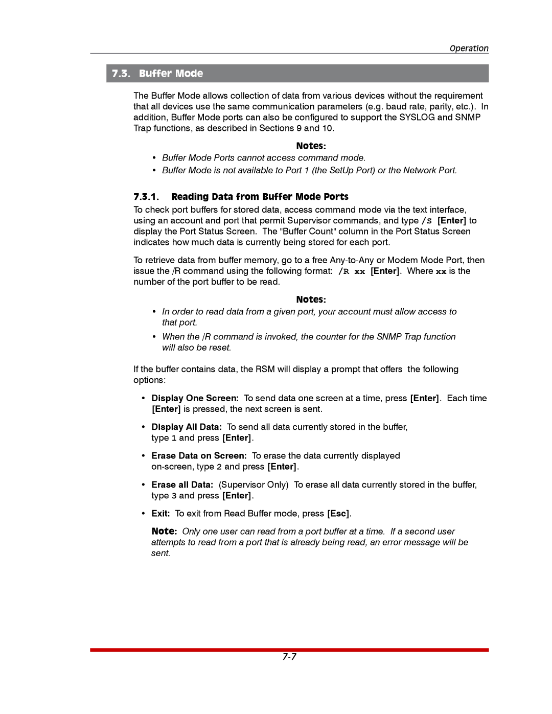 Western Telematic RSM-16DC, RSM-32DC, RSM-8 manual Reading Data from Buffer Mode Ports 