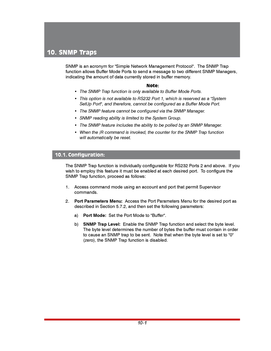 Western Telematic RSM-8, RSM-32DC, RSM-16DC manual Snmp Traps, 10-1 