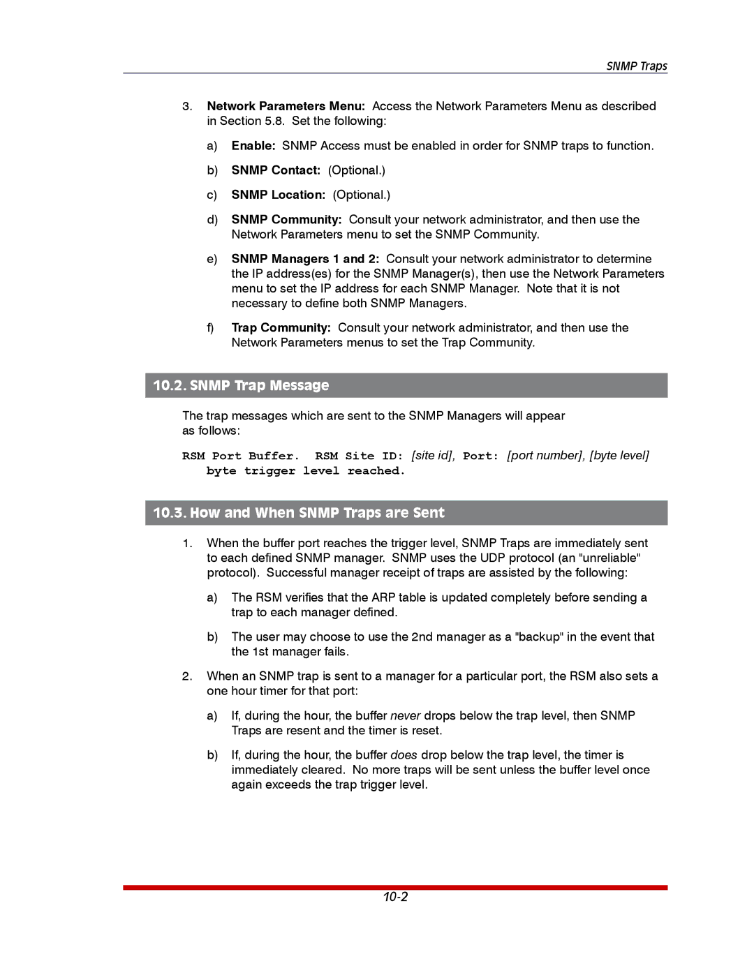 Western Telematic RSM-16 Snmp Trap Message, How and When Snmp Traps are Sent, Snmp Contact Optional Snmp Location Optional 