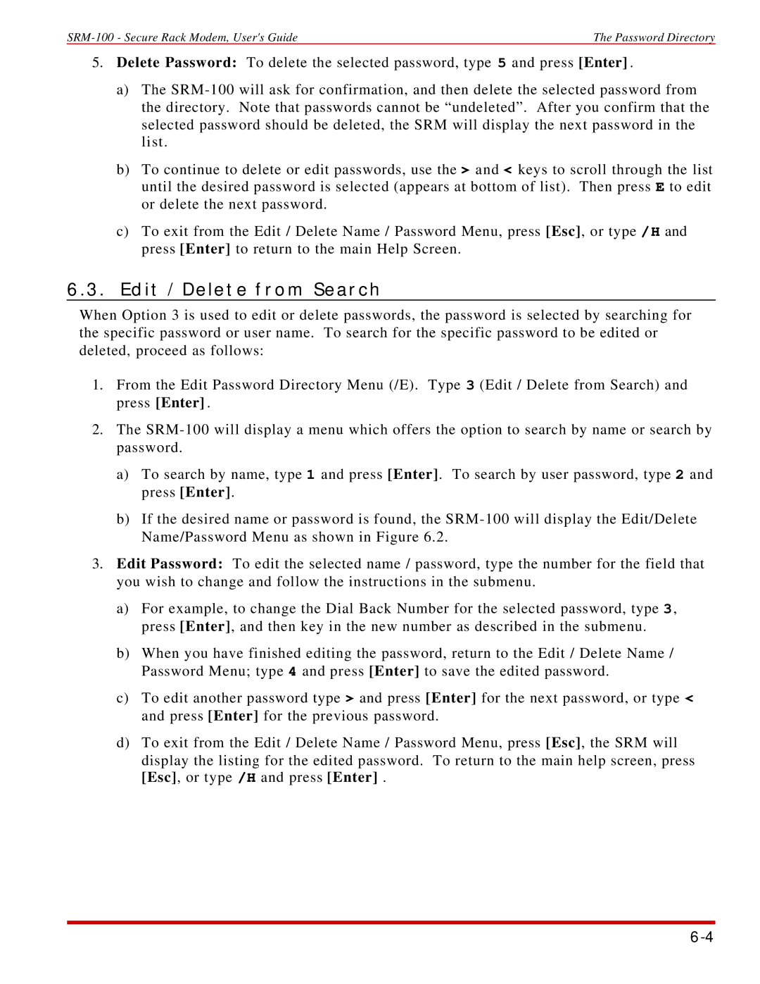 Western Telematic SRM-100 manual Edit / Delete from Search 