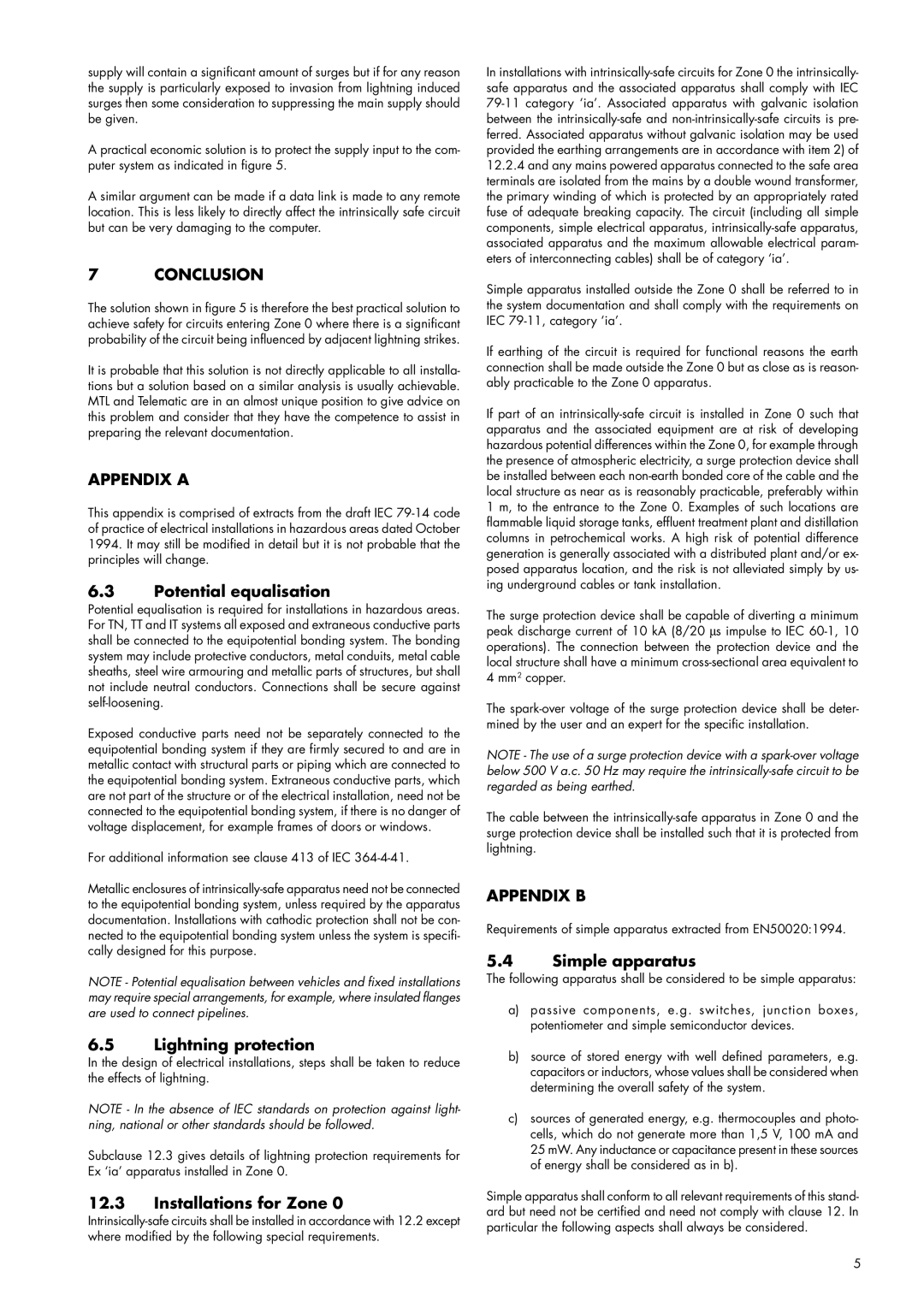 Western Telematic TAN-1005 manual Conclusion, Appendix a, Appendix B 