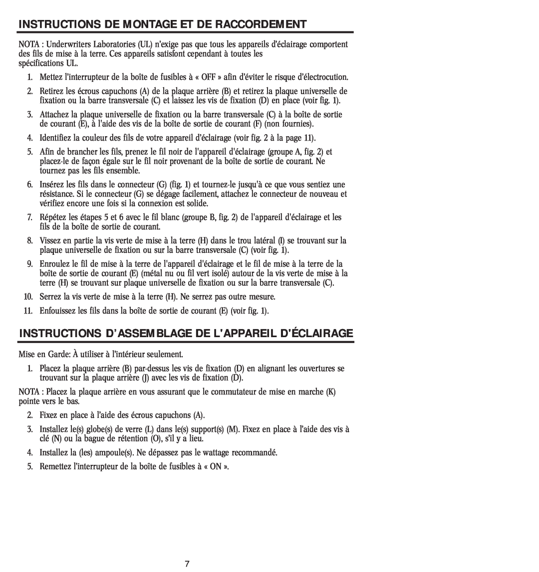 Westinghouse 12804 Instructions D’Assemblage De Lappareil Déclairage, Instructions De Montage Et De Raccordement 