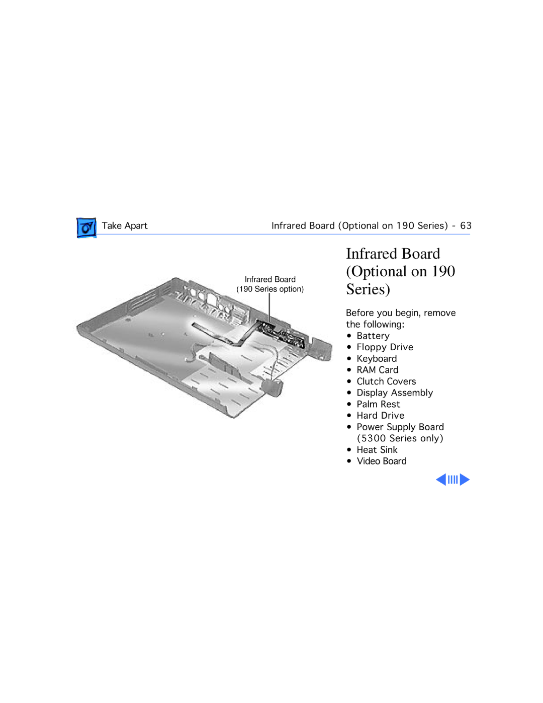 Westinghouse 190/5300 manual Infrared Board, Optional on, Series 