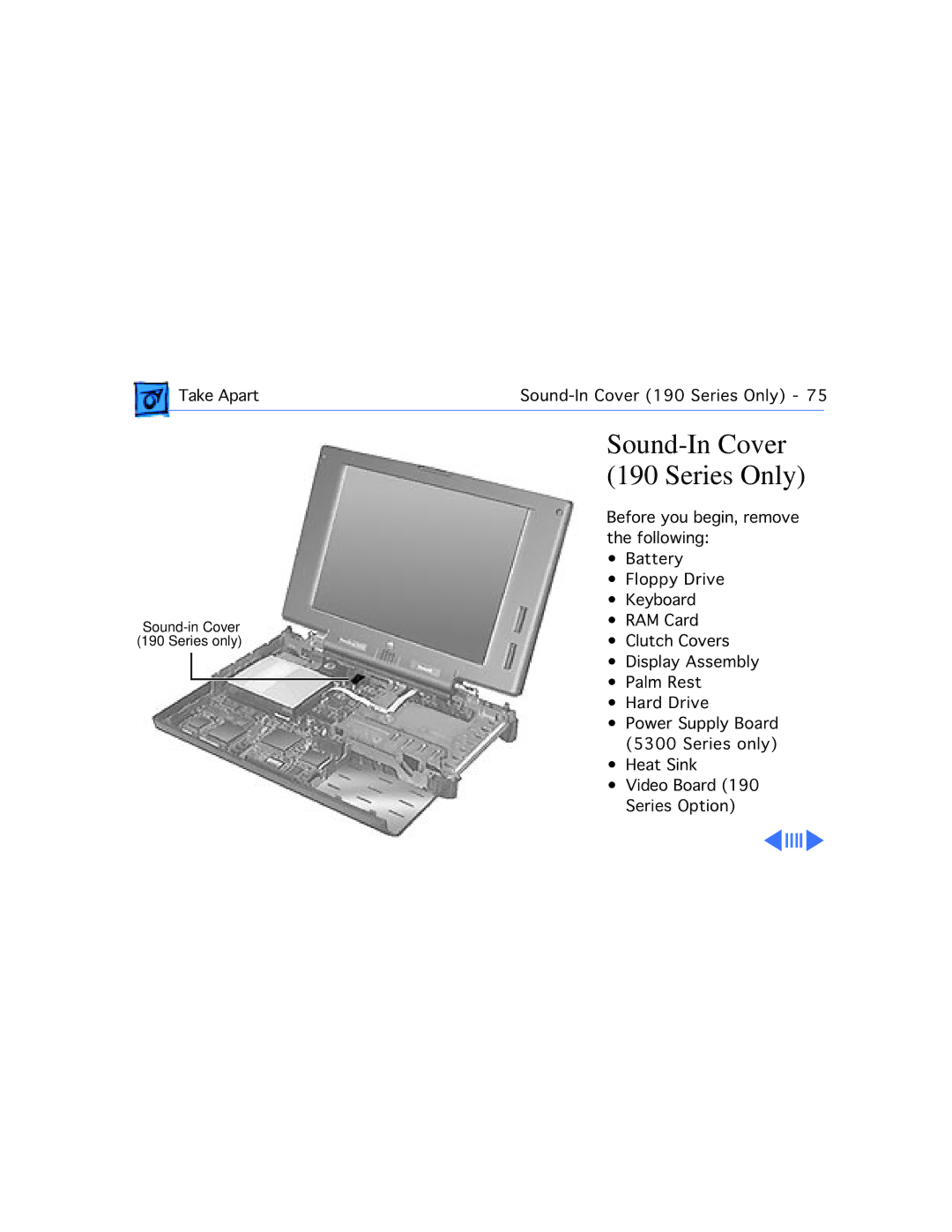 Westinghouse 190/5300 manual Sound-In Cover Series Only 