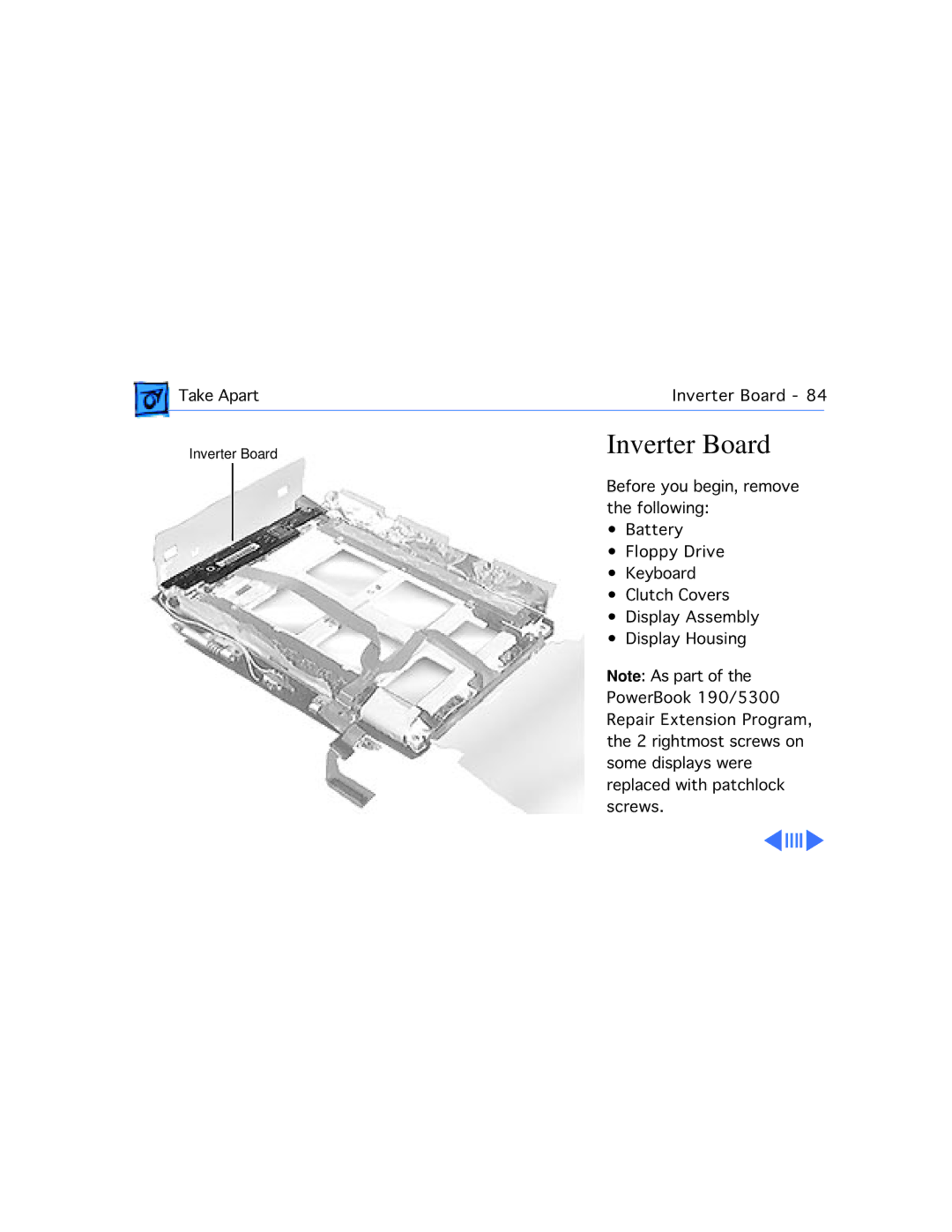 Westinghouse 190/5300 manual Inverter Board 