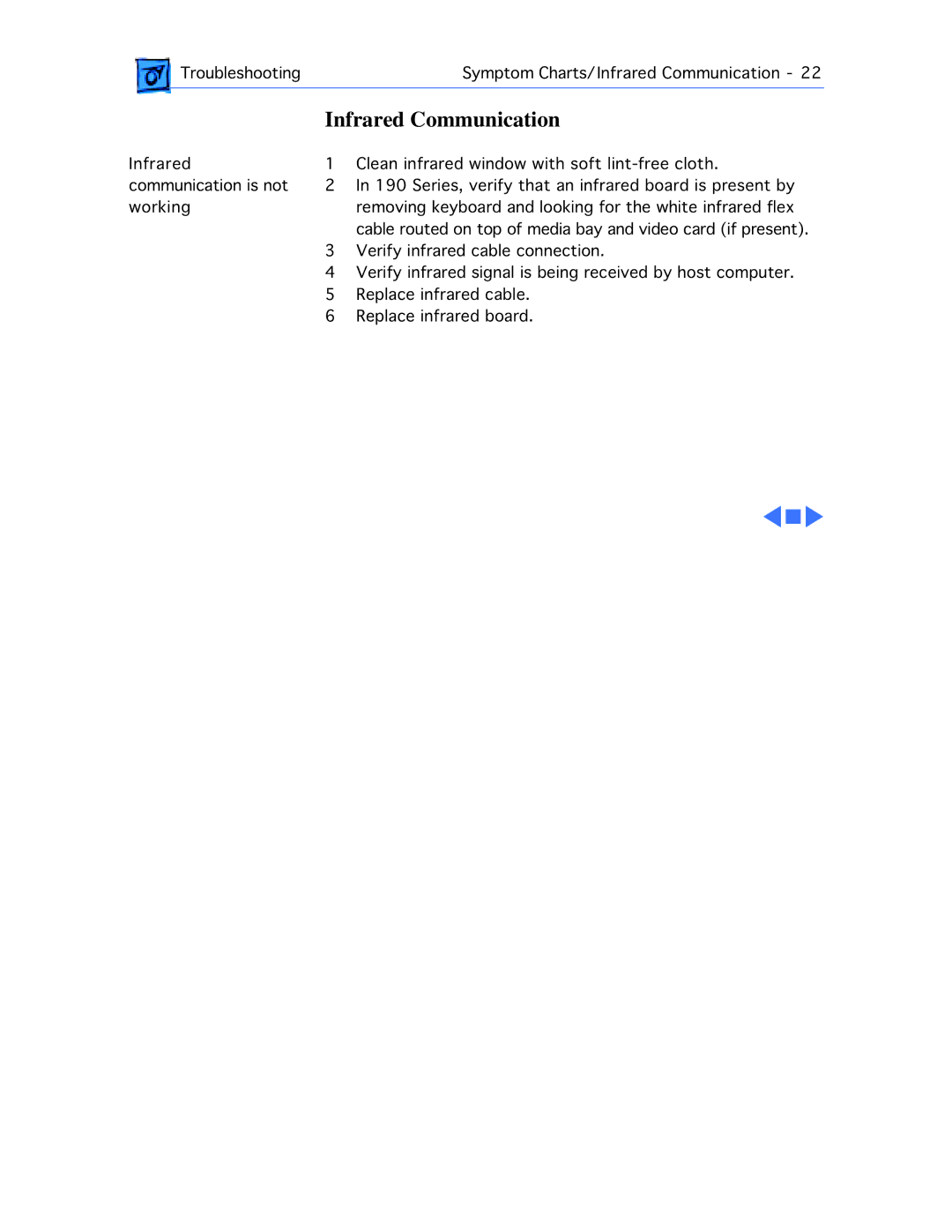 Westinghouse 190/5300 manual Infrared Communication 