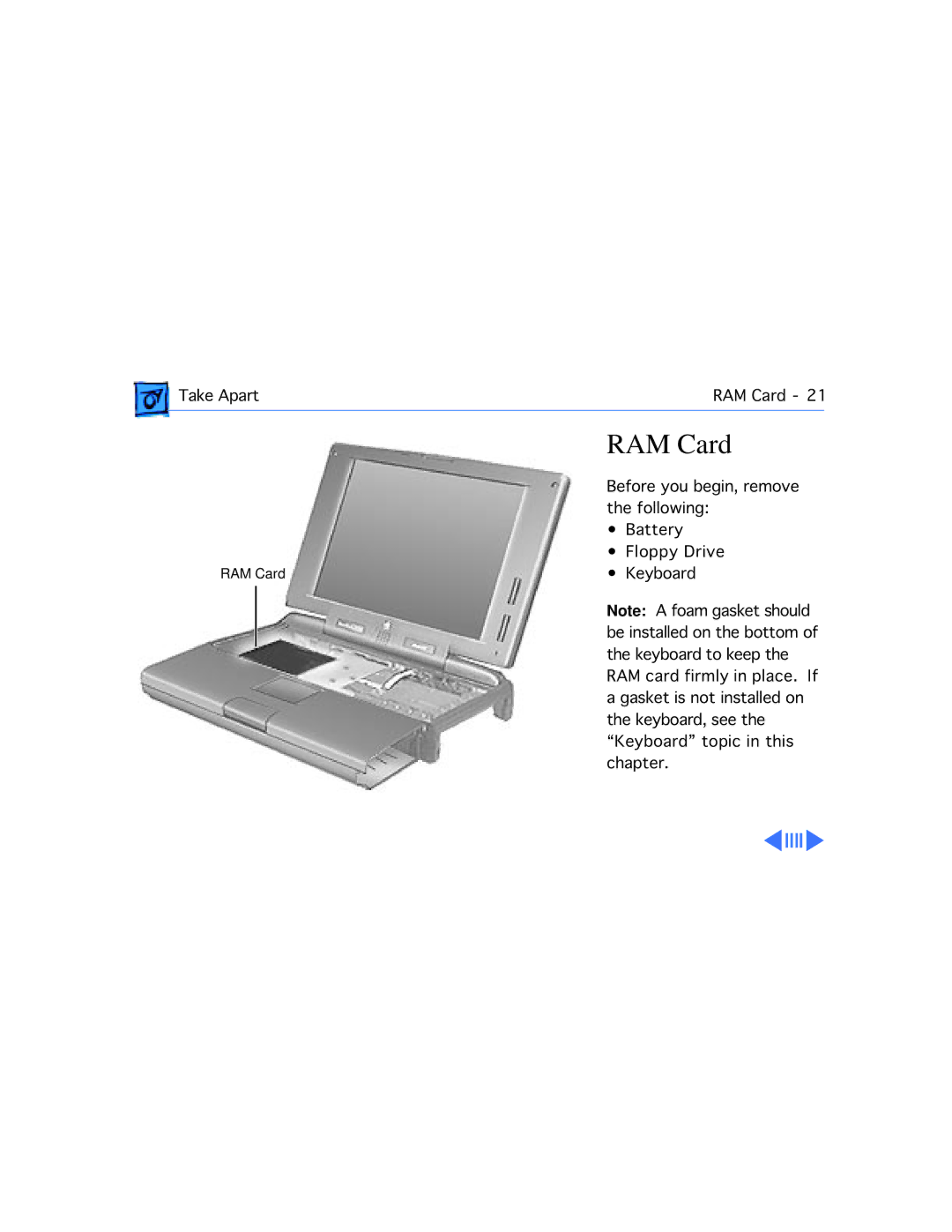 Westinghouse 190/5300 manual RAM Card 