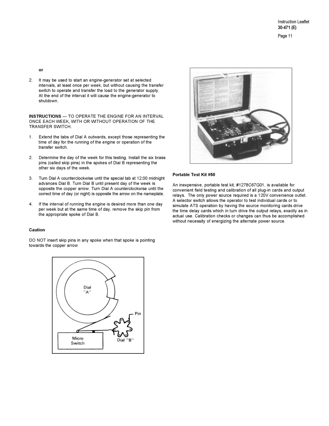 Westinghouse 30-471 (E) warranty Portable Test Kit #50 