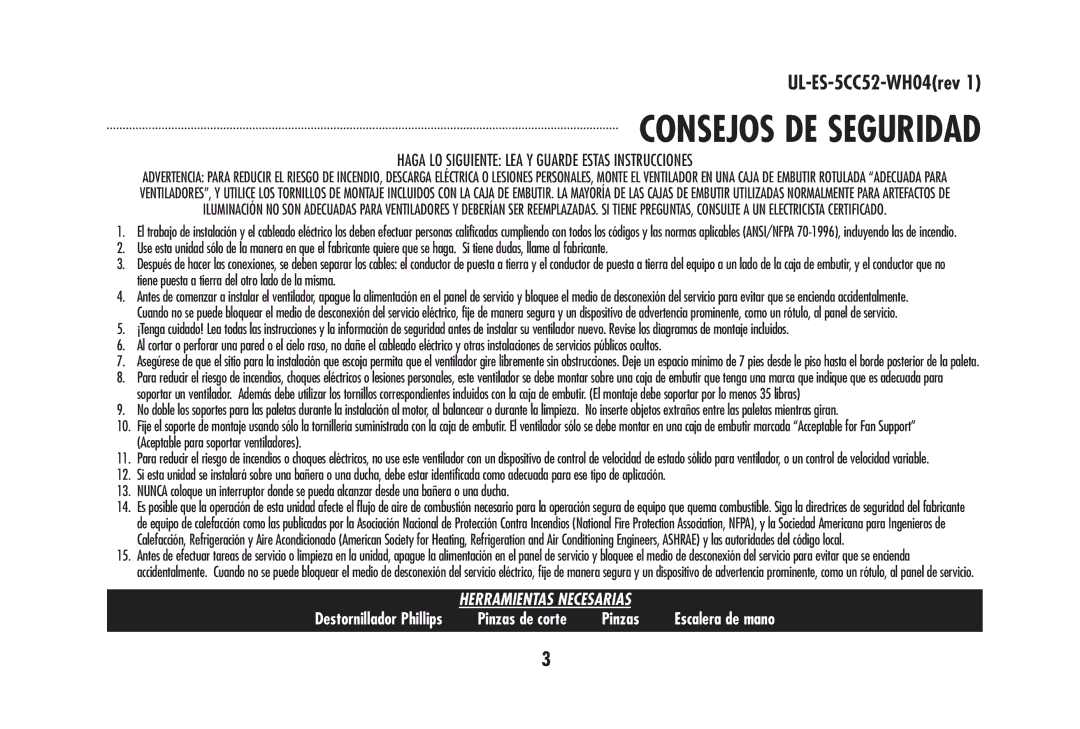 Westinghouse 78021, 78024, 78570, 78020, 78572 Consejos DE Seguridad, Haga LO Siguiente LEA Y Guarde Estas Instrucciones 