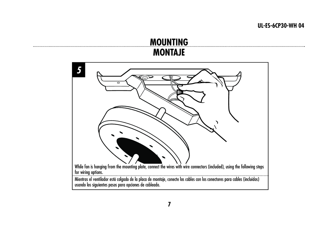 Westinghouse 78603, 78108 owner manual Mounting Montaje 