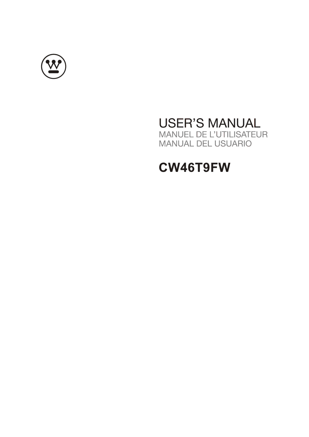 Westinghouse CW46T9FW manual 