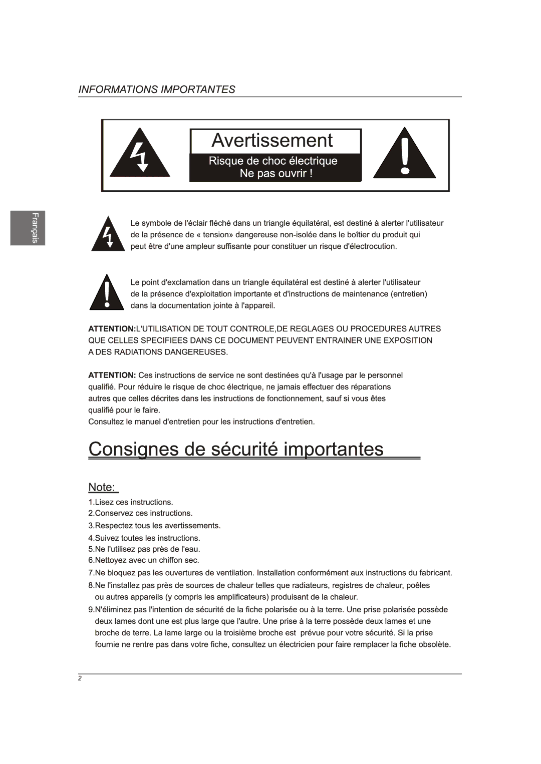 Westinghouse CW46T9FW manual 