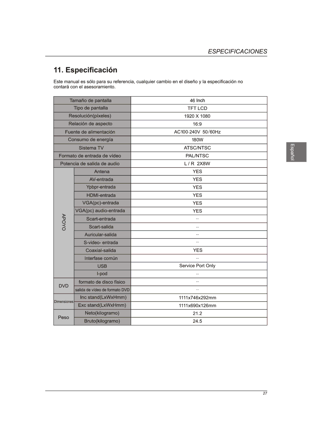 Westinghouse CW46T9FW manual 