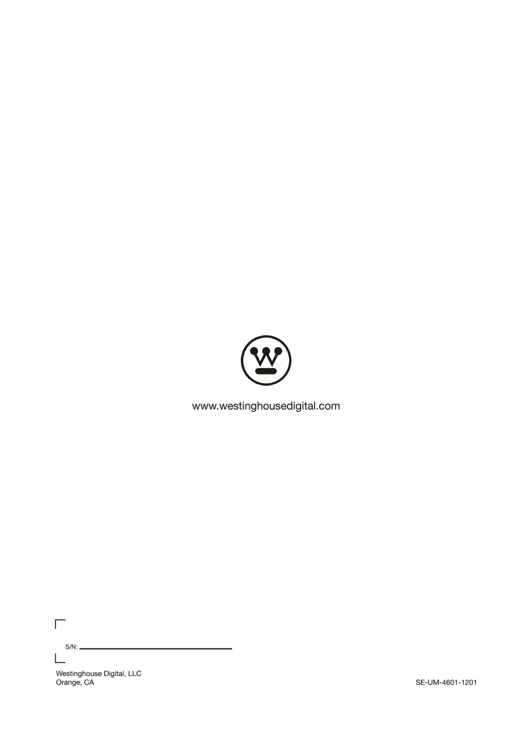 Westinghouse CW46T9FW manual 