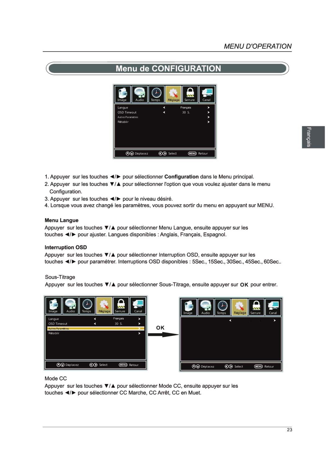 Westinghouse DWM40F1A1 manual Image Audio Temps 