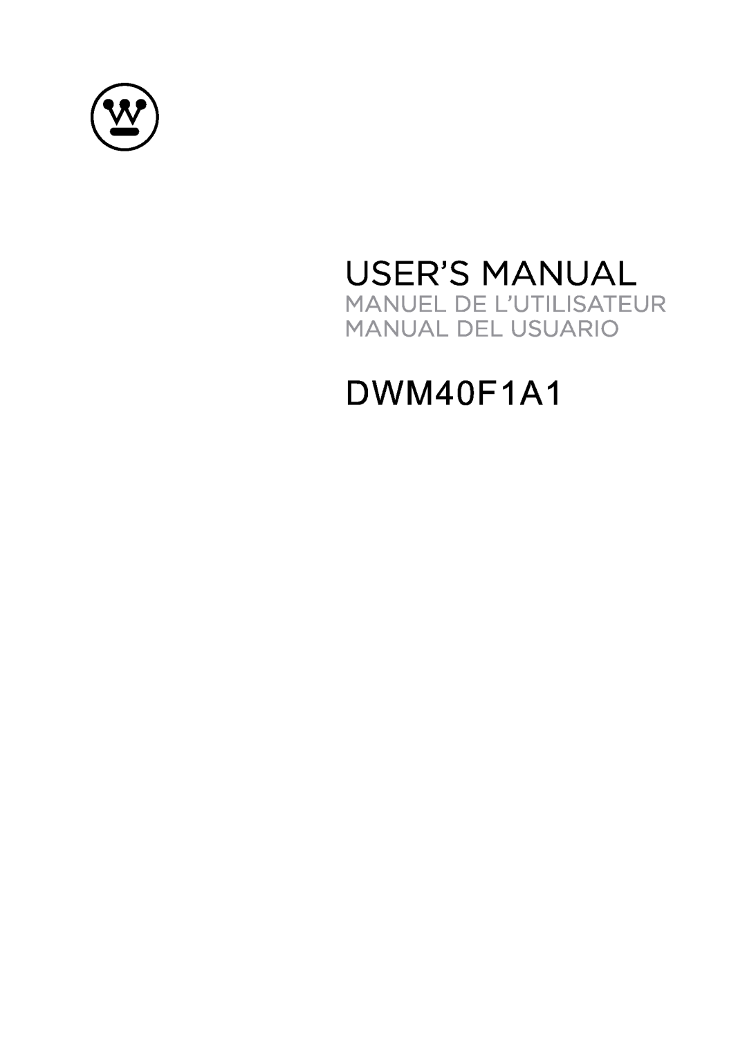 Westinghouse DWM40F1A1 manual 