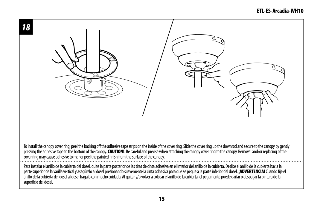 Westinghouse ETL-ES-Arcadia-WH10 manual 