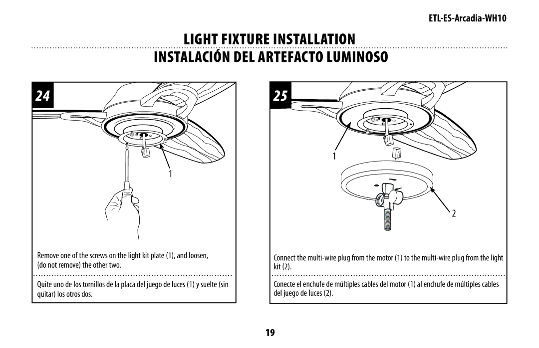 Westinghouse ETL-ES-Arcadia-WH10 manual 