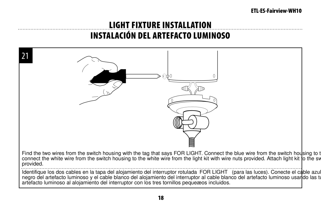 Westinghouse ETL-ES-Fairview-WH10 manual 