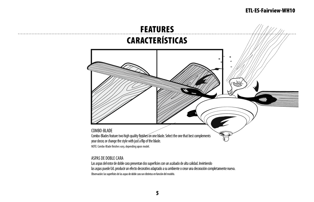 Westinghouse ETL-ES-Fairview-WH10 manual Características 