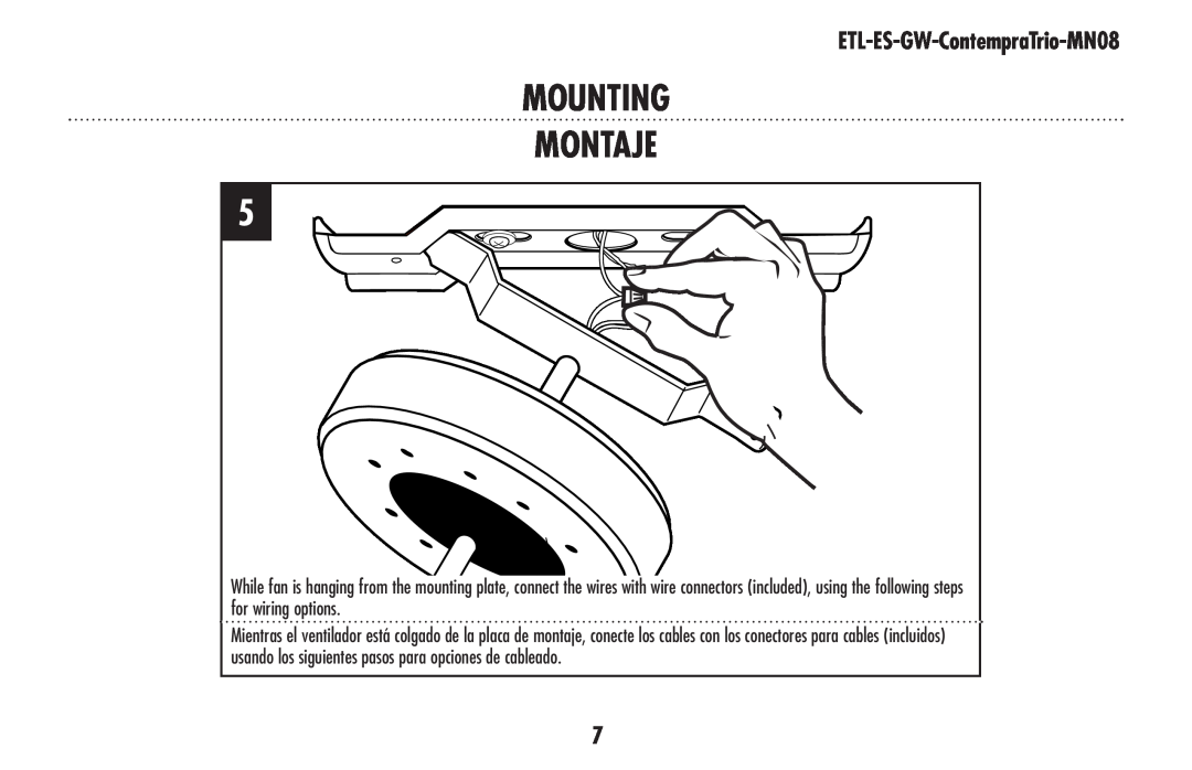 Westinghouse ETL-ES-GW-ContempraTrio-MN08 owner manual Mounting Montaje 