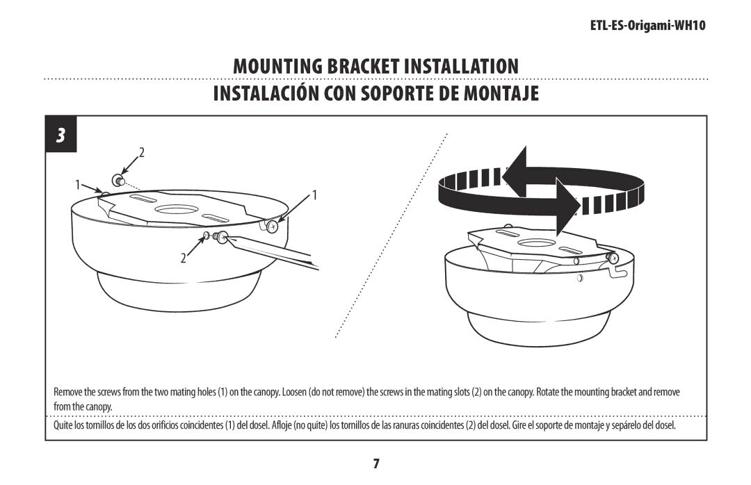 Westinghouse ETL-ES-Origami-WH10 owner manual 