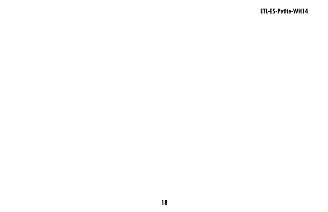 Westinghouse ETL-ES-Petite-WH14 owner manual 